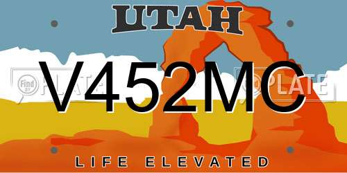 V452MC Utah License Plate