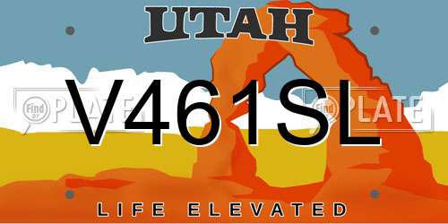V461SL Utah License Plate