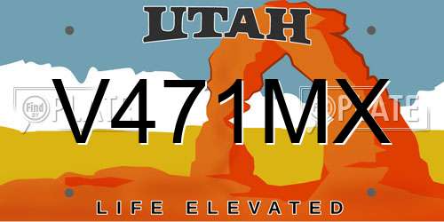 V471MX Utah License Plate