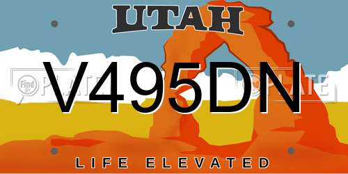 V495DN Utah License Plate