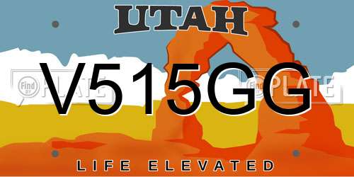 V515GG Utah License Plate