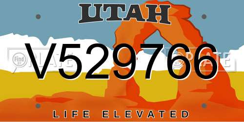 V529766 Utah License Plate