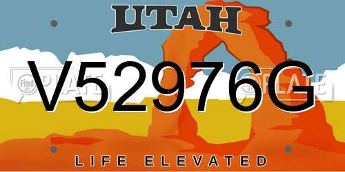 V52976G Utah License Plate