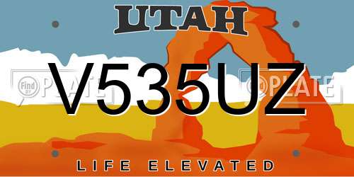 V535UZ Utah License Plate
