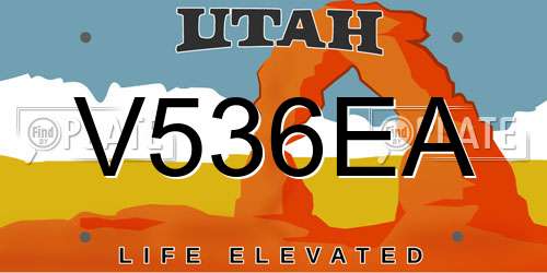 V536EA Utah License Plate