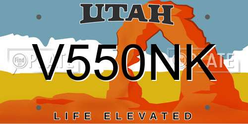 V550NK Utah License Plate