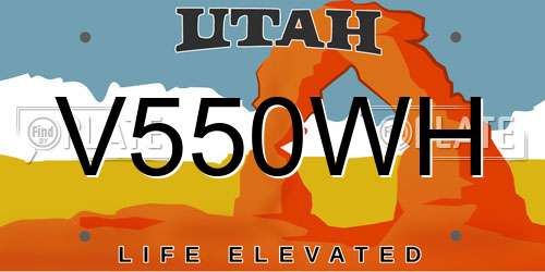 V550WH Utah License Plate