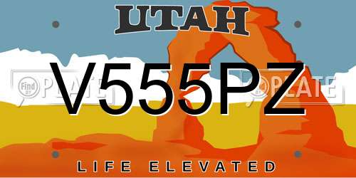V555PZ Utah License Plate