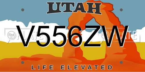 V556ZW Utah License Plate