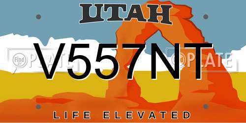 V557NT Utah License Plate