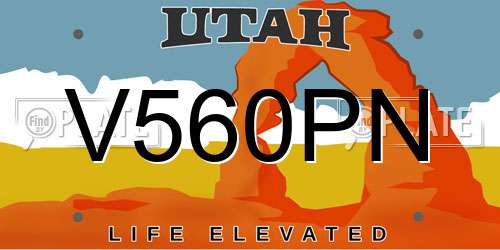 V560PN Utah License Plate
