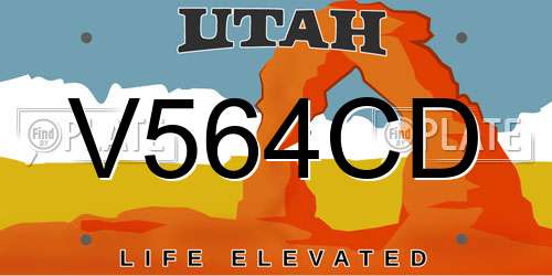 V564CD Utah License Plate