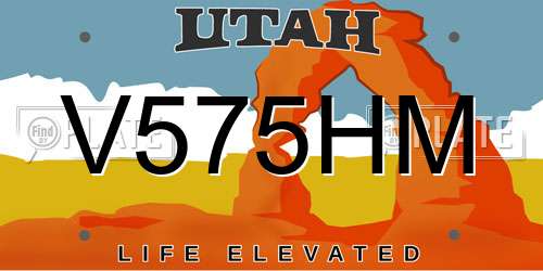 V575HM Utah License Plate