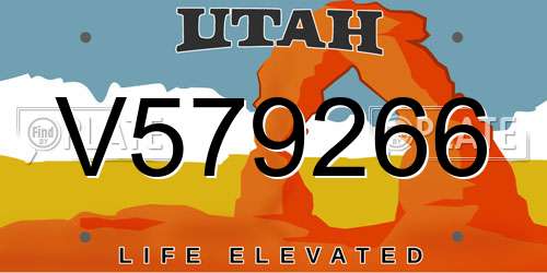 V579266 Utah License Plate