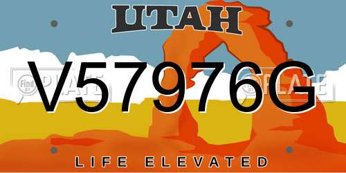 V57976G Utah License Plate