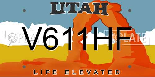 V611HF Utah License Plate