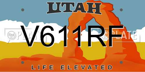 V611RF Utah License Plate