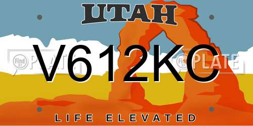 V612KC Utah License Plate