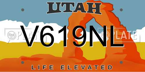 V619NL Utah License Plate