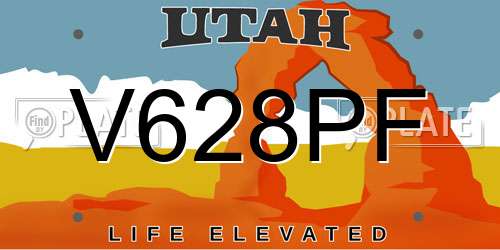 V628PF Utah License Plate
