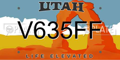 V635FF Utah License Plate