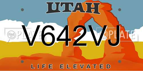 V642VJ Utah License Plate