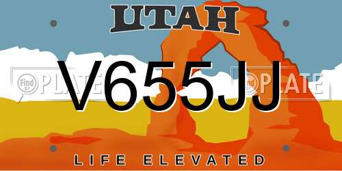 V655JJ Utah License Plate