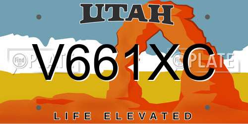 V661XC Utah License Plate