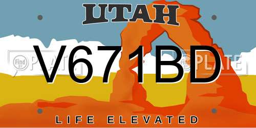 V671BD Utah License Plate