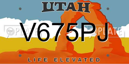 V675PJ Utah License Plate