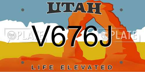 V676J Utah License Plate