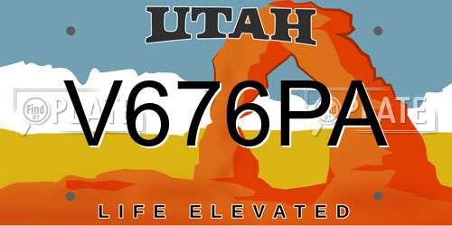 V676PA Utah License Plate