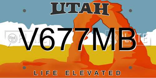 V677MB Utah License Plate