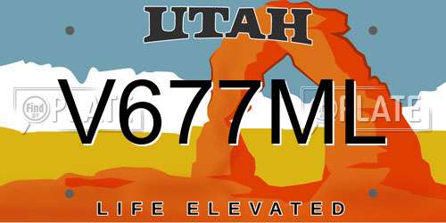 V677ML Utah License Plate