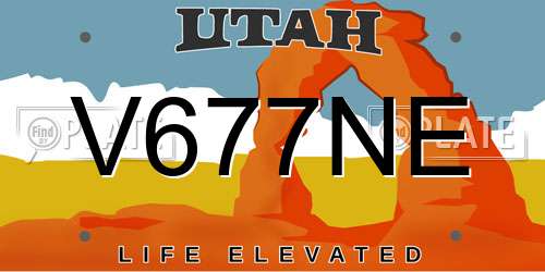 V677NE Utah License Plate