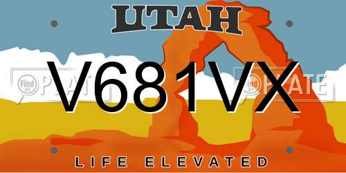 V681VX Utah License Plate