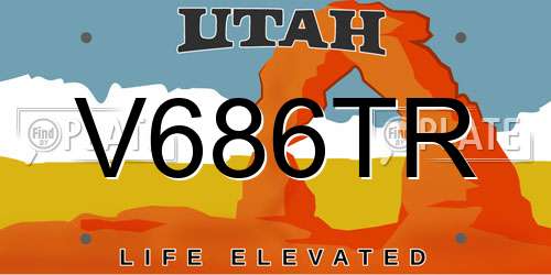 V686TR Utah License Plate