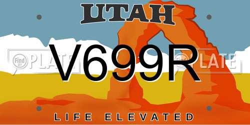 V699R Utah License Plate