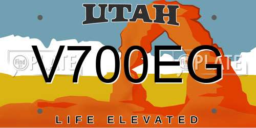 V700EG Utah License Plate