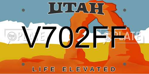 V702FF Utah License Plate