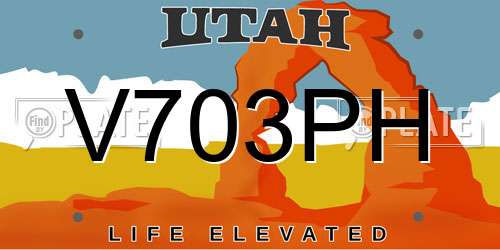 V703PH Utah License Plate