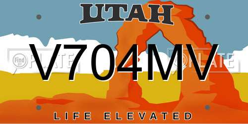 V704MV Utah License Plate