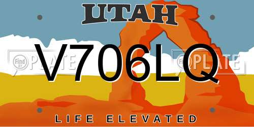 V706LQ Utah License Plate