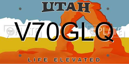 V70GLQ Utah License Plate