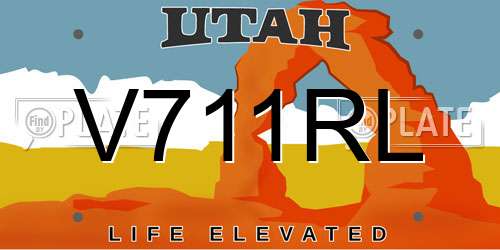 V711RL Utah License Plate