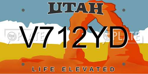 V712YD Utah License Plate
