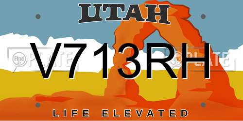 V713RH Utah License Plate