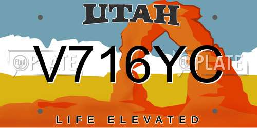 V716YC Utah License Plate