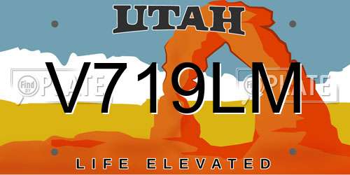 V719LM Utah License Plate