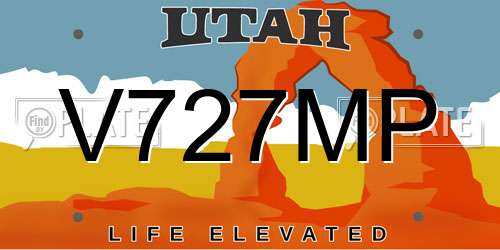 V727MP Utah License Plate